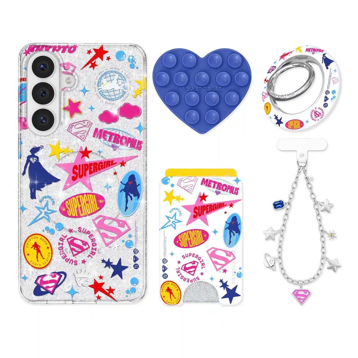Supergirl Krypto Glitter Samsung Bundle Set