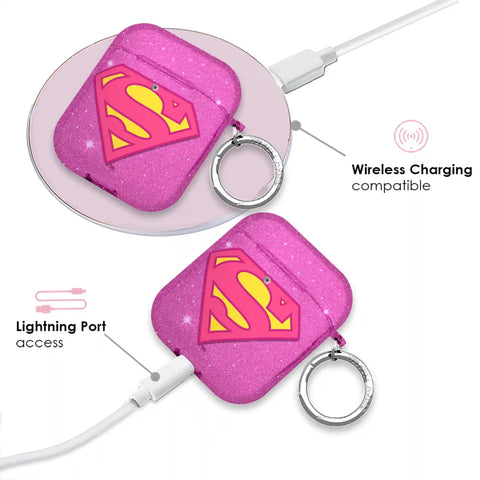 Supergirl Stardust Glitter AirPod Case