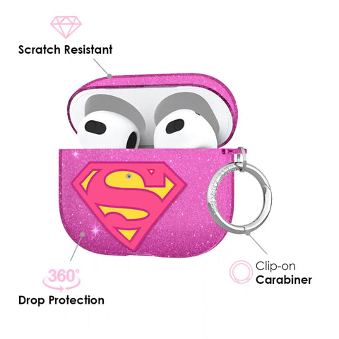 Supergirl Stardust Glitter AirPod Case
