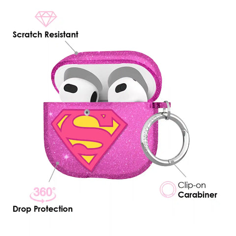 Supergirl Stardust Glitter AirPod Case