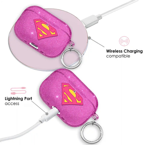 Supergirl Stardust Glitter AirPod Case