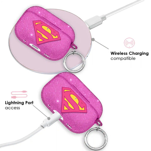 Supergirl Stardust Glitter AirPod Case