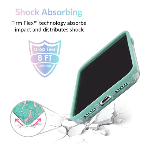 Turquoise Rose Gold Chrome iPhone Case