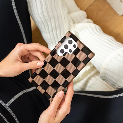 Mocha Vibe Checkered Samsung Case
