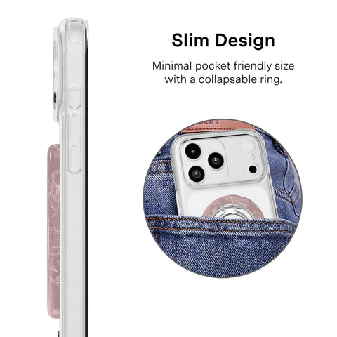Dusty Floral Chrome MagSafe Grip Ring