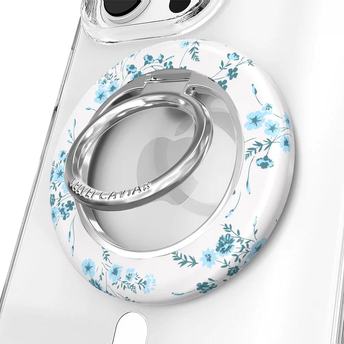 French Blue Floral MagSafe Grip Ring