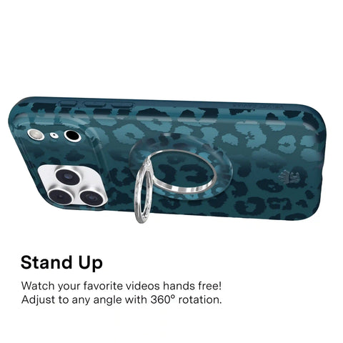Metallic Navy Leopard MagSafe Grip Ring