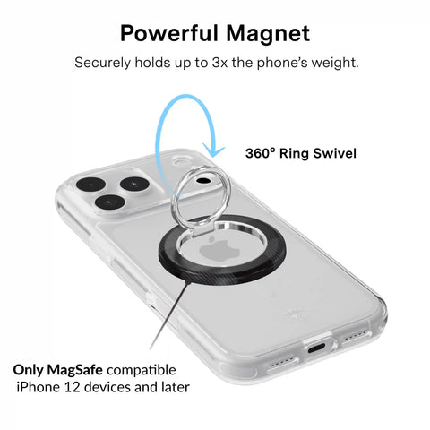 Noir Vibe Checkered MagSafe Grip Ring