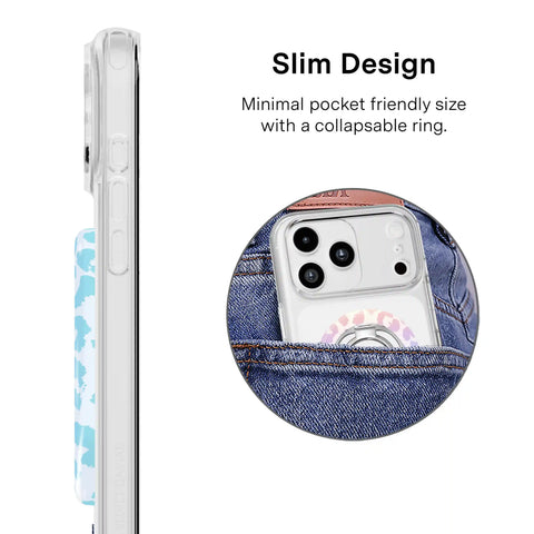 White Opal Leopard MagSafe Grip Ring