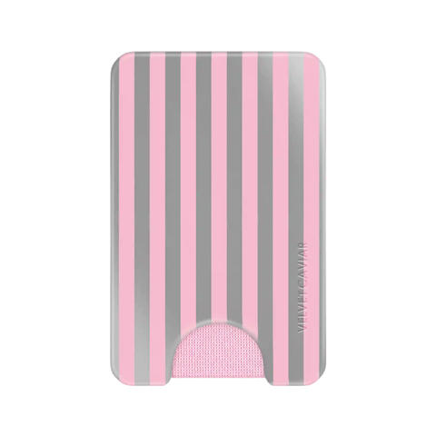 Pink Chrome Stripes MagSafe Wallet
