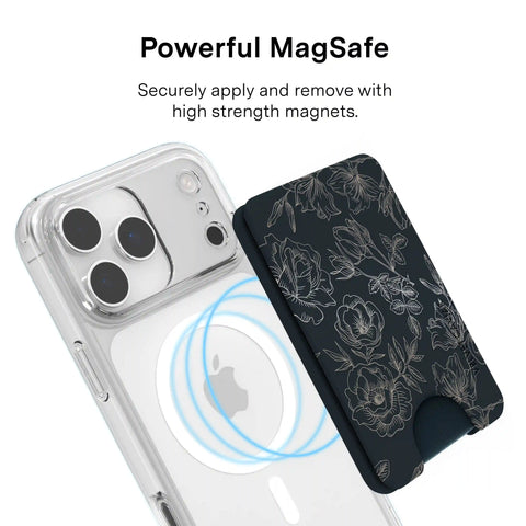 Floral Rose Gold Chrome MagSafe Wallet