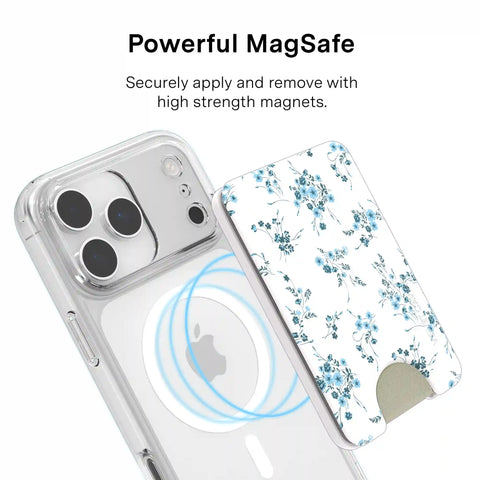 French Blue Floral MagSafe Wallet