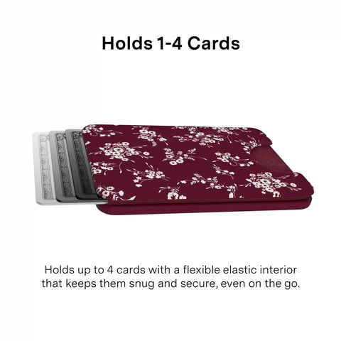 French Burgundy Floral MagSafe Wallet