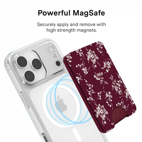 French Burgundy Floral MagSafe Wallet