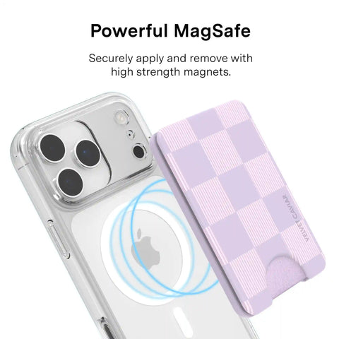 Lilac Vibe Checkered Magsafe Wallet
