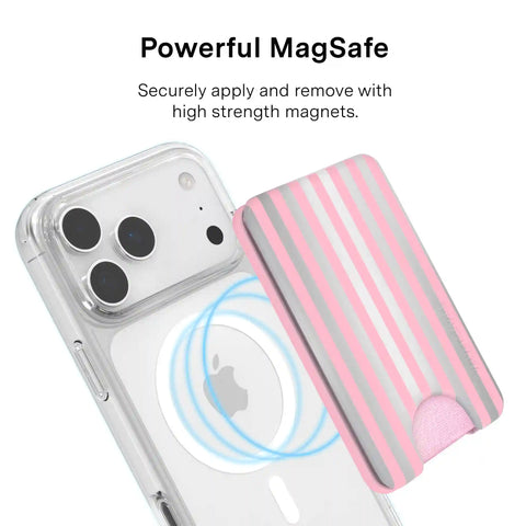 Pink Chrome Stripes MagSafe Wallet