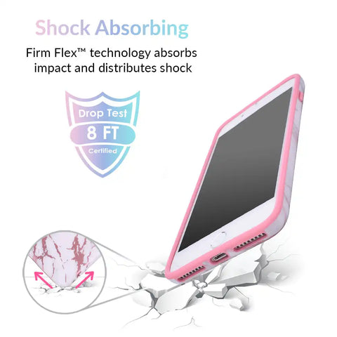White Marble Pink Chrome iPhone Case