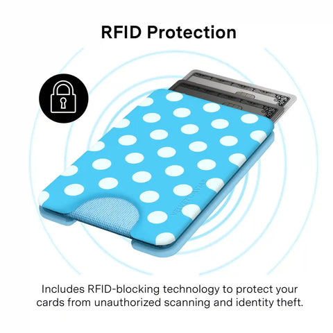 Aquamarine Polka Dot MagSafe Wallet