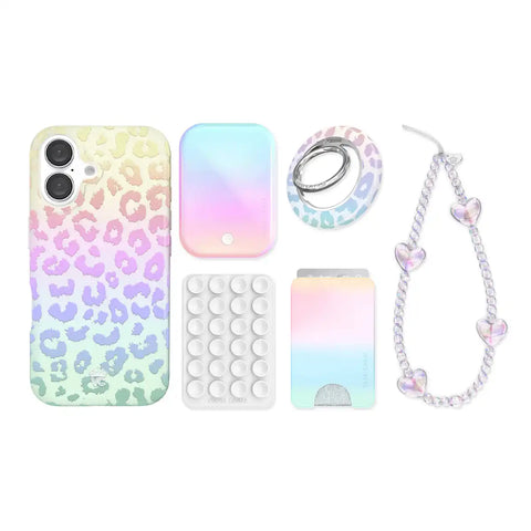 White Opal Leopard iPhone Bundle Set