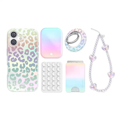 White Opal Leopard iPhone Bundle Set
