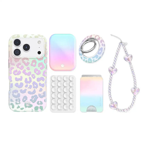 White Opal Leopard iPhone Bundle Set