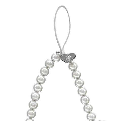 Vintage Pearl Heart Phone Charm