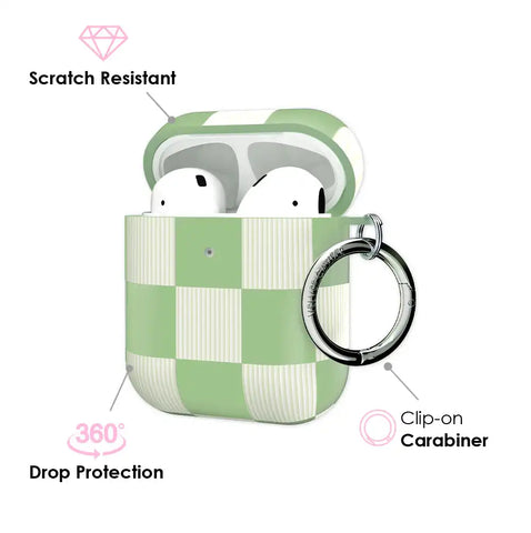 Pistachio Vibe Checkered AirPod Case
