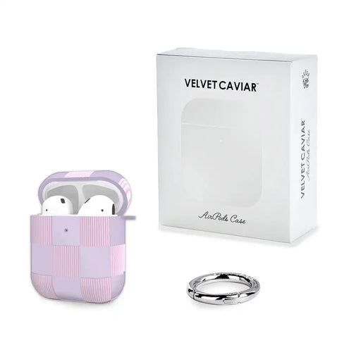 Lilac Vibe Checkered AirPod Case