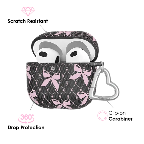 Lacy Pink Bows AirPod Case