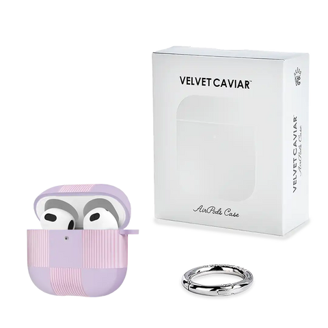 Lilac Vibe Checkered AirPod Case