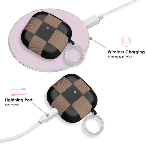Mocha Vibe Checkered AirPod Case