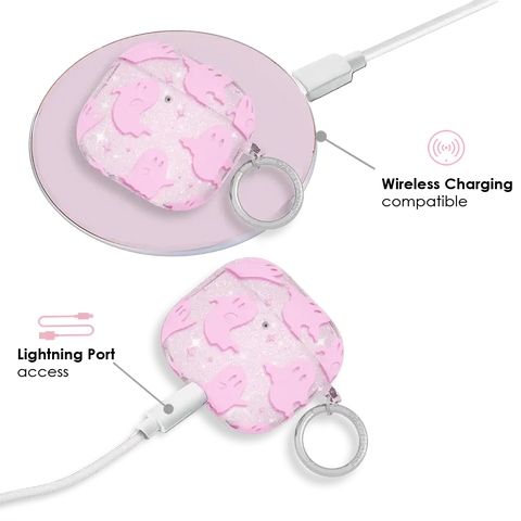 Ghosted Pink Glitter AirPod Case