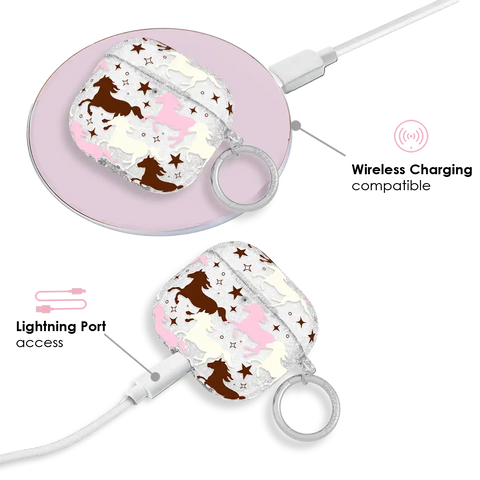Pink Pony Glitter AirPod Case