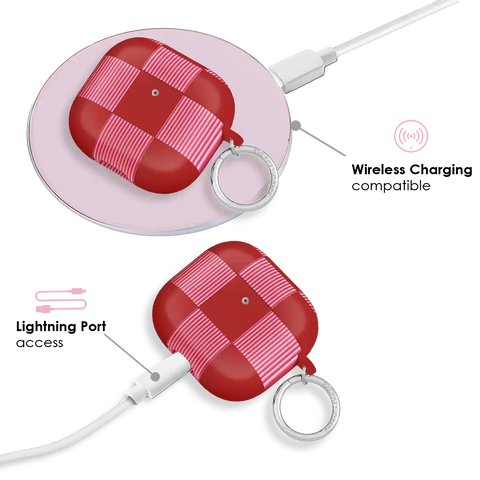 Rose Vibe Checkered AirPod Case