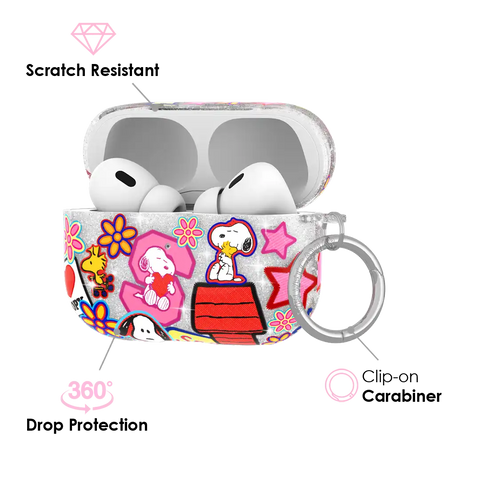 Snoopy Patchwork Glitter AirPod Case