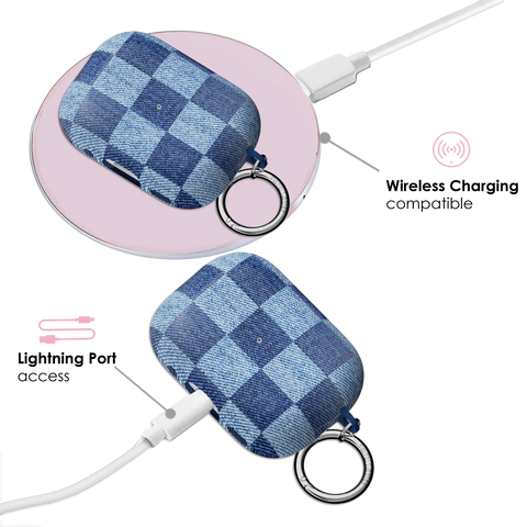 Denim Vibe Checkered AirPod Case