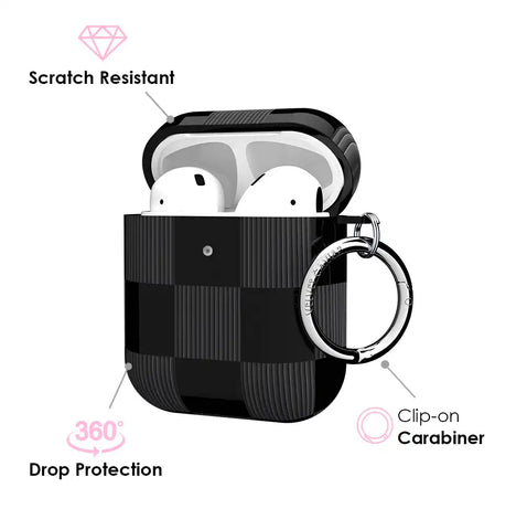 Noir Vibe Checkered AirPod Case