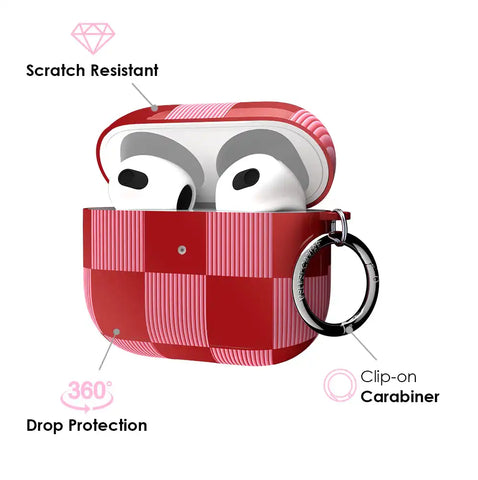 Rose Vibe Checkered AirPod Case