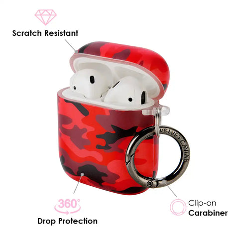 Red Camo Airpods Case