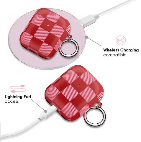 Rose Vibe Checkered AirPod Case