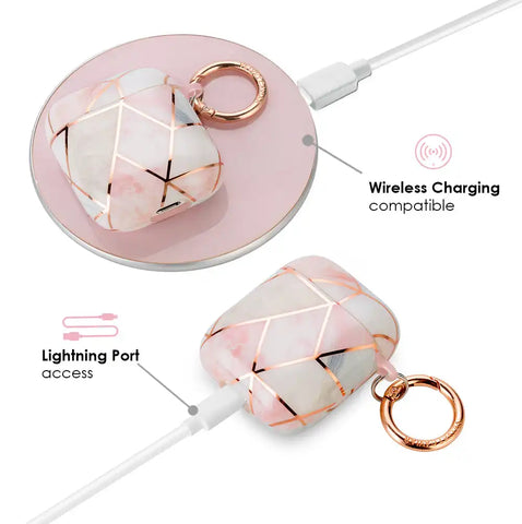 Geometric Marble Airpods Case
