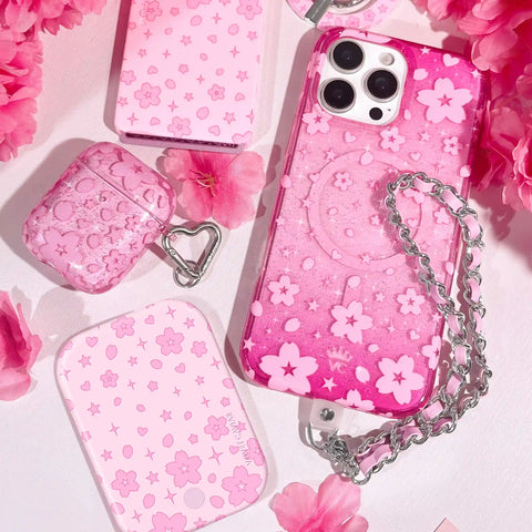Cherry Blossom Glitter AirPod Case
