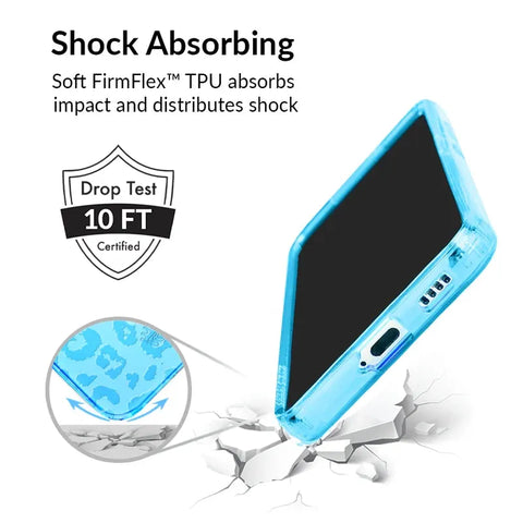 Aqua Blue Leopard Samsung Case