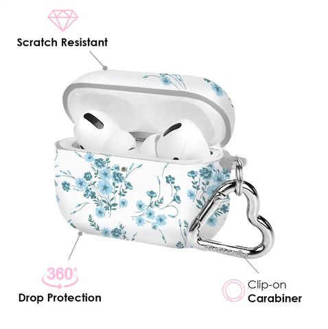 French Blue Floral AirPod Case