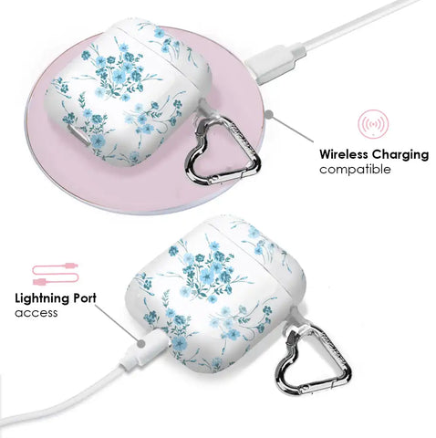 French Blue Floral AirPod Case