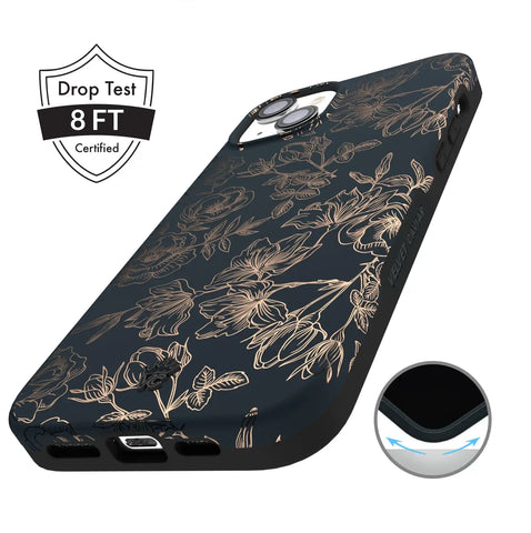 Floral Rose Gold Chrome iPhone Case