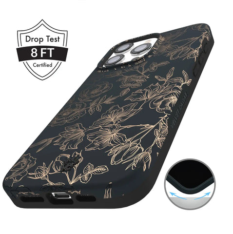 Floral Rose Gold Chrome iPhone Case