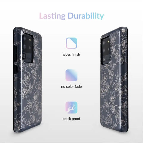Floral Rose Gold Chrome Samsung Galaxy Case