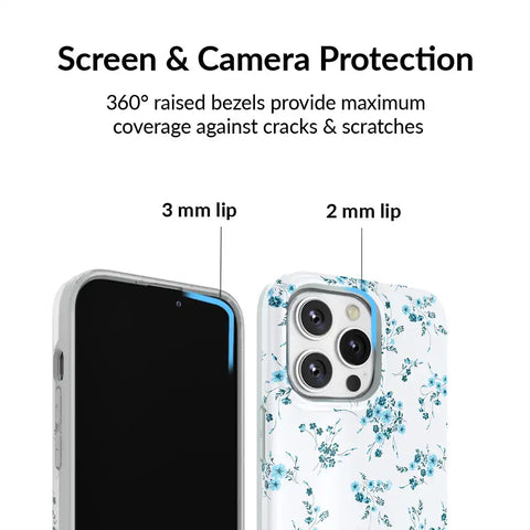 French Blue Floral iPhone Case