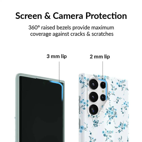 French Blue Floral Samsung Case